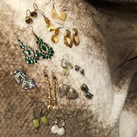 Stella & Dot Jewelry - 14 pair Lot STATEMENT fashion dangle/stud earrings